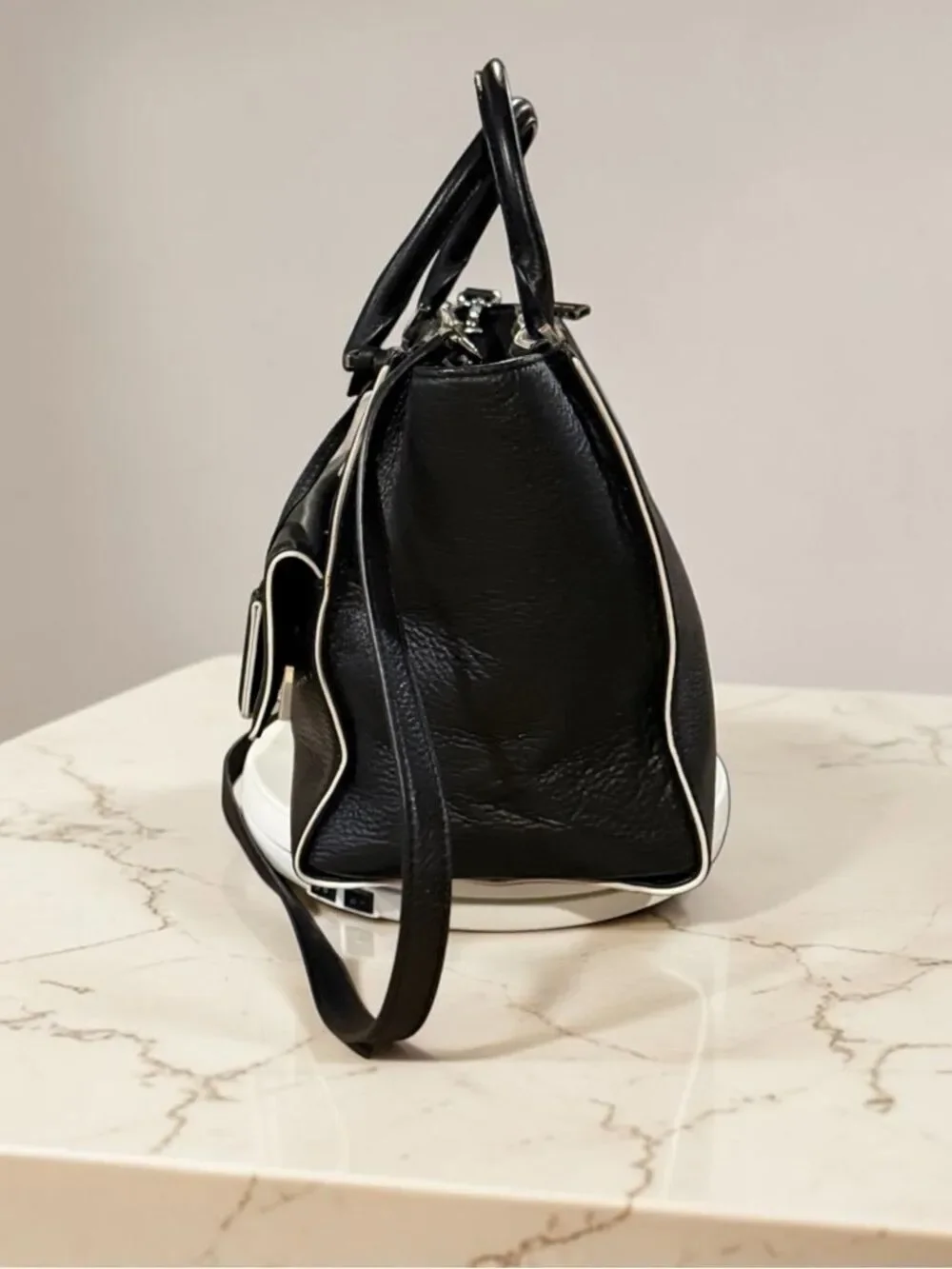 Michael Kors Black Pebble Grain Leather Tote